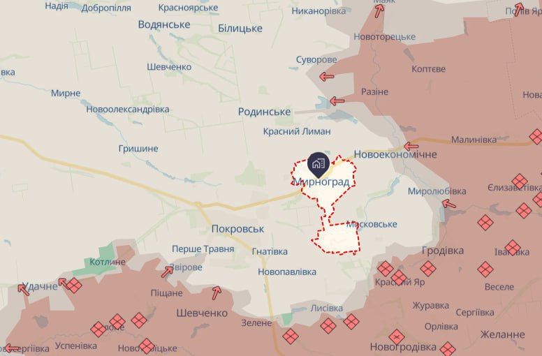 ВС РФ штурмуют восточные окрестности Мирнограда, — украинские военные