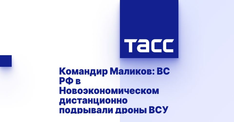Командир Маликов: ВС РФ в Новоэкономическом дистанционно подрывали БПЛА ВСУ