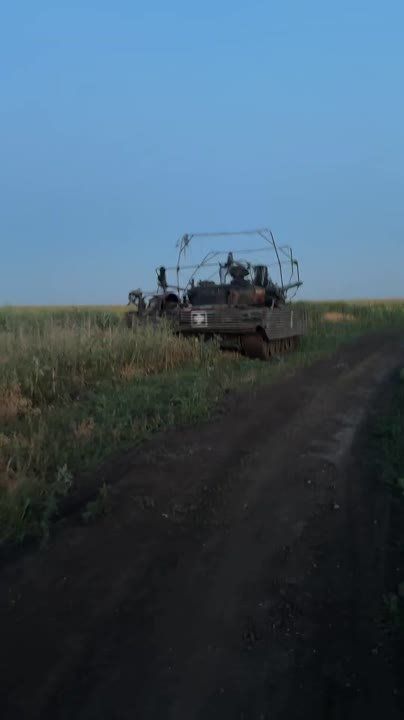 Подбитый польский танк PT-91 Twardy (модернизация Т-72М1) на освобожденной территории ДНР