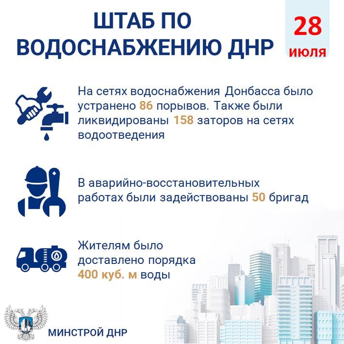 В оперативном штабе по водоснабжению и отоплению отчитались о проведенных 28 июля работах