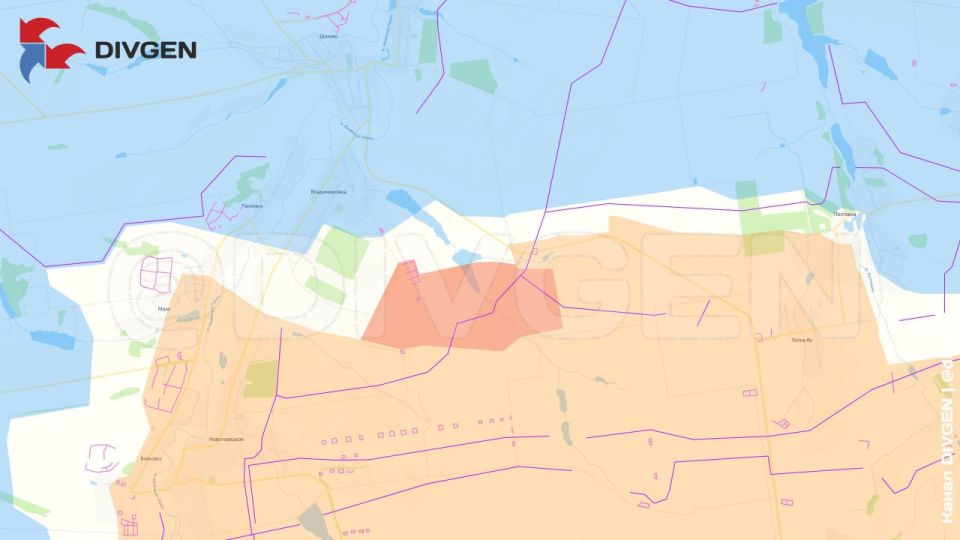 Сообщают, что ВС РФ вышли на окраины н.п. Владимировка в районе Покровска