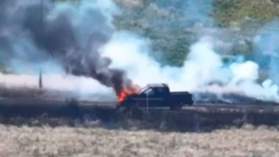 Под Александроградом дроноводы сожгли пикап ВСУ с подкреплением