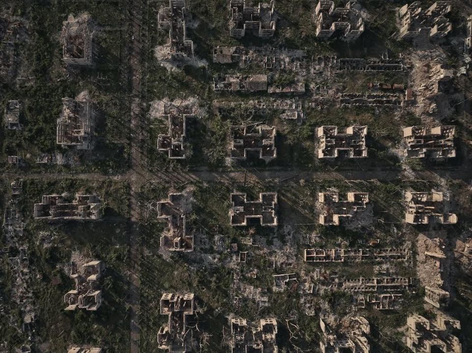 Фото Часова Яра с высоты птичьего полета после полутора лет боев