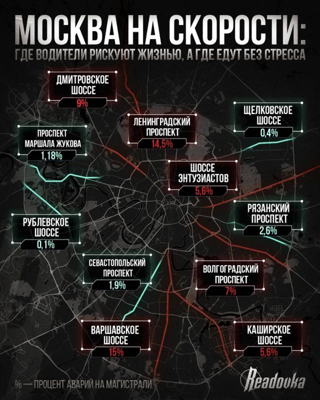 Где в Москве больше всего аварий: топ самых опасных вылетных трасс Москвы и Подмосковья лета 2025