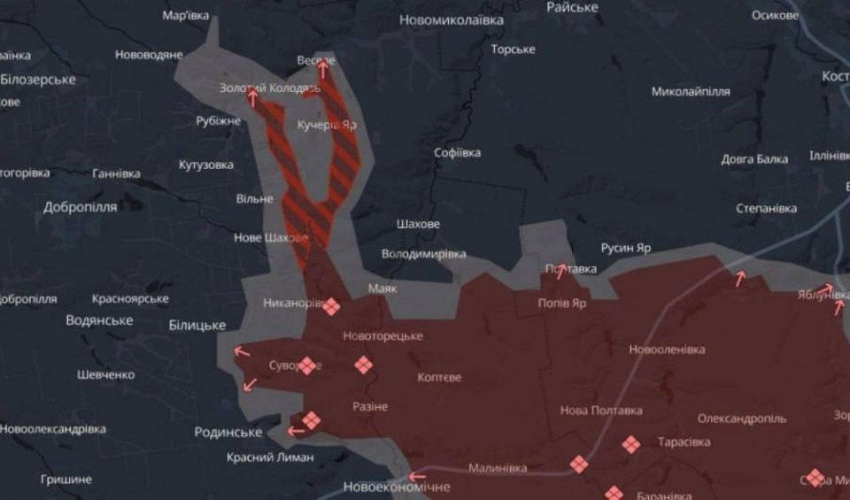 Российские войска продвинулись более чем на 10 км к северу от Покровска и взяли под свой контроль Кучеров Яр, Золотой Колодец и движутся в направлении н.п Веселое