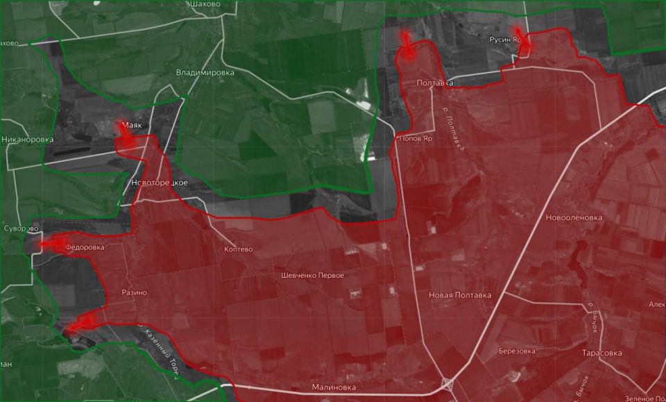 «На Торецком направлении ВС РФ имеют продвижение севернее карьера возле Полтавки