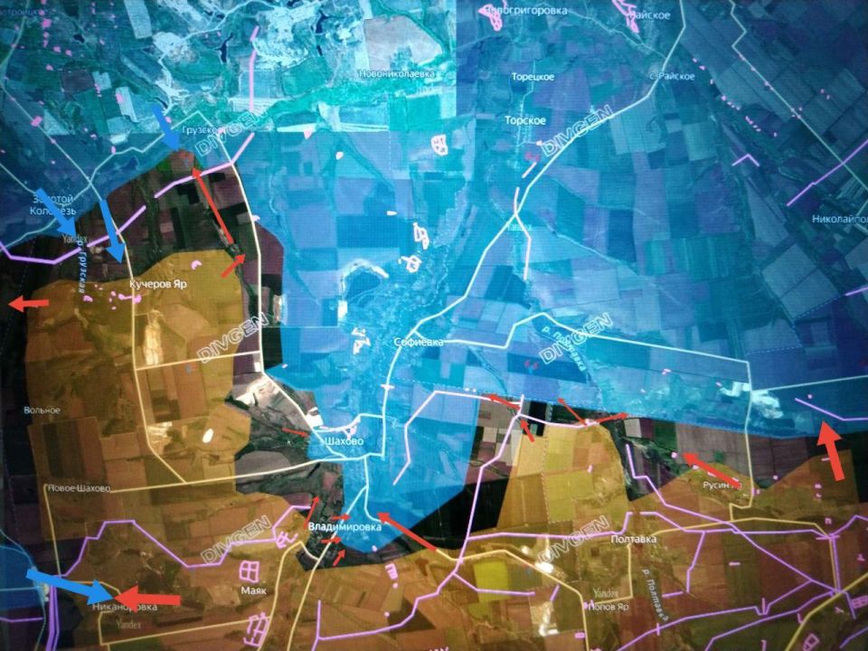 Юрий Котенок: Дружковское направление. Ожесточённые встречные бои в районе Октябрьское (Шахово) — Кучеров Яр — Весёлое