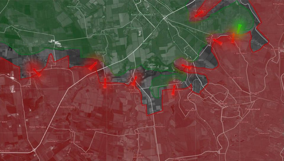 «На Торецком направлении со стороны Предтечино российские войска вошли в Константиновку и закрепились на окраинах