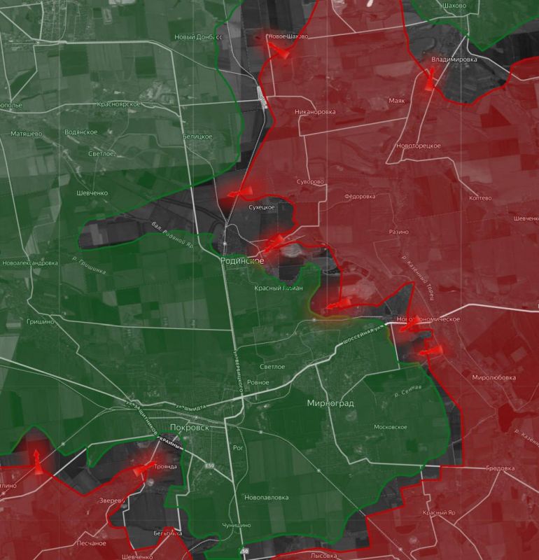 «На Покровском направлении ВС РФ захватили населенный пункт Маяк, также присутствие российских войск наблюдается на юге н.п. Панковка