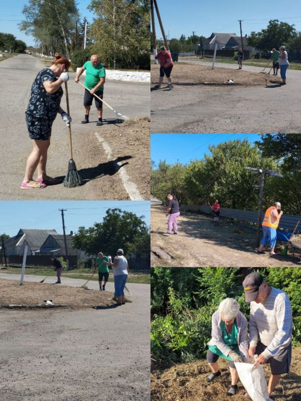 Сергей Юзвинкевич: Сегодня активные жителями с. Республика вместе с сотрудниками Республиканского территориального отдела провели субботник в центральной части села и по улице Могильного