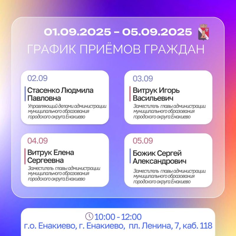������ ������ ������� � ������ � ���������� � 01.09.2025 �� 05.09.2025