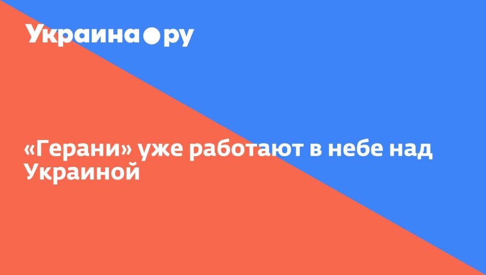 «Герани» уже работают в небе над Украиной