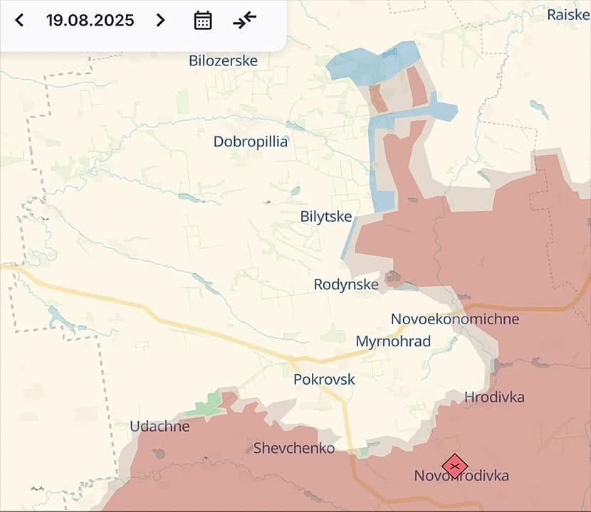 Киевские ресурсы публикуют динамическую карту боёв под Покровском за август, опровергая ложь главкома Сырского о серьёзном успехе ВСУ