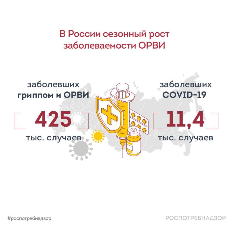 В России сезонный рост заболеваемости ОРВИ: за неделю – 425 тыс