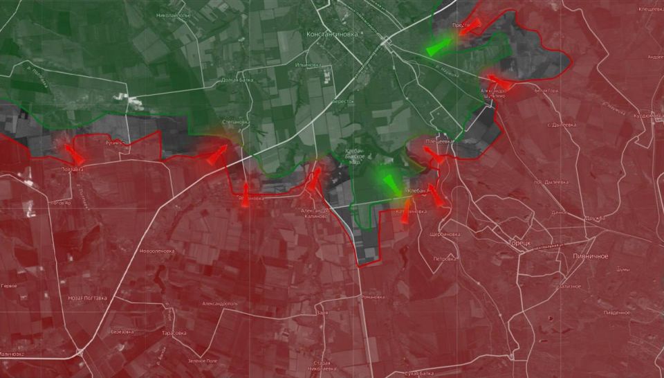 «На Торецком направлении российские войска атакуют в сторону Константиновки со стороны Майского и продвигаются в окрестностях Александро-Шультино
