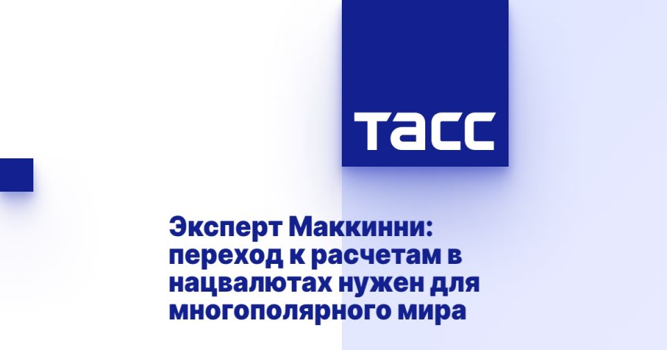 Эксперт Маккинни: переход к расчетам в нацвалютах нужен для многополярного мира