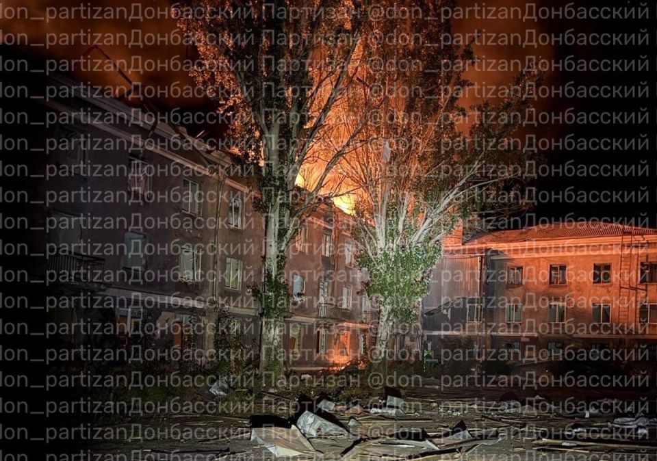 Удар БПЛА «Герань-2» по гостиничному комплексу «Индустрия» в Краматорске