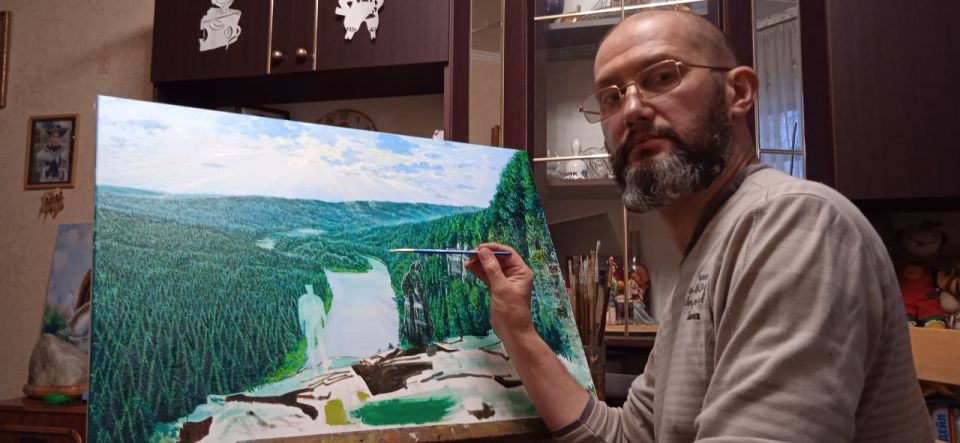 Ветеран из ДНР принимает участие в московской ярмарке искусства