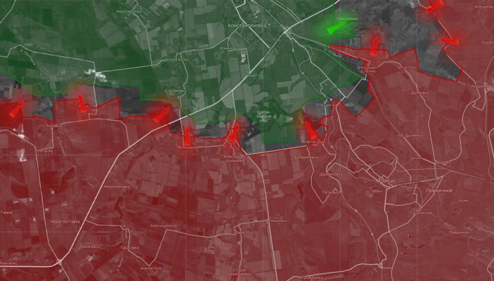 «На Торецком направлении ВС РФ продвинулись южнее Клебан-Быкского водохранилища. Идут бои в Плещеевке и Иванополье»