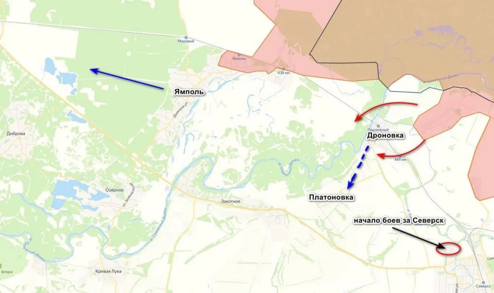 Российские войска усилили давление на противника в районе Ямполя, у Дроновки ВС РФ формируют огневой мешок