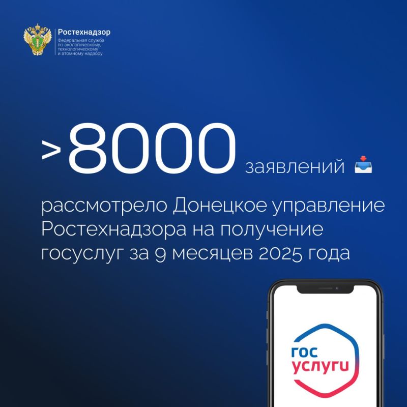 Александр Шатов: За 9 месяцев 2025 года Донецкое управление Ростехнадзора рассмотрело более 8000 заявлений на получение госуслуг