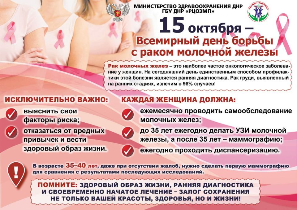 15 октября - Всемирный день борьбы с раком молочный железы