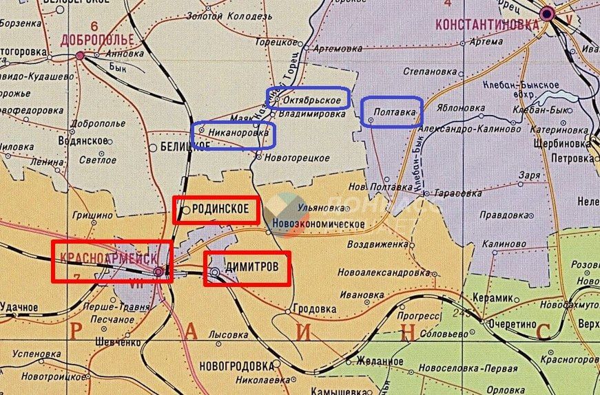 На Добропольском выступе ВС РФ с трех сторон штурмуют Октябрьское, постепенно вытесняя ВСУ