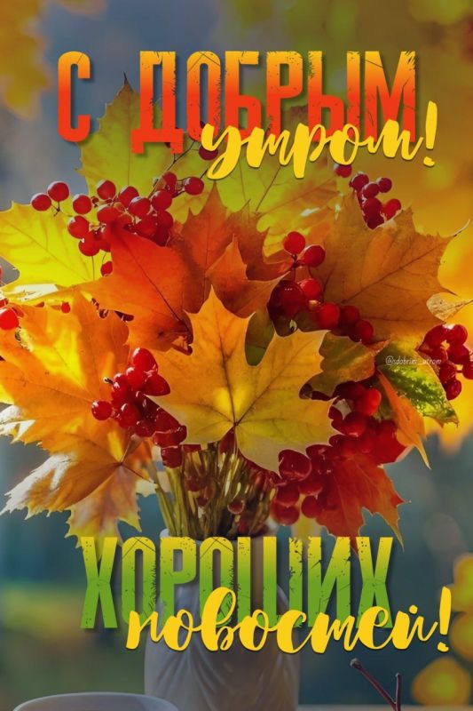Доброе утро! Пусть эти выходные принесут вам радость и отдых