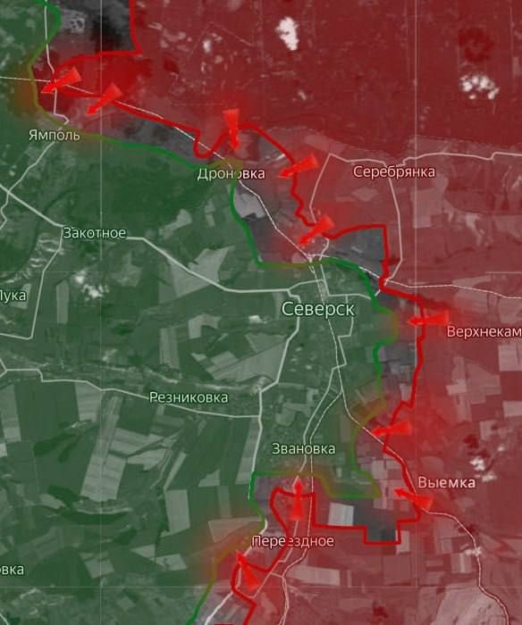 «На Северском направлении ВС РФ полностью захватили «карман» между Переездным и Выемкой южнее Звановки