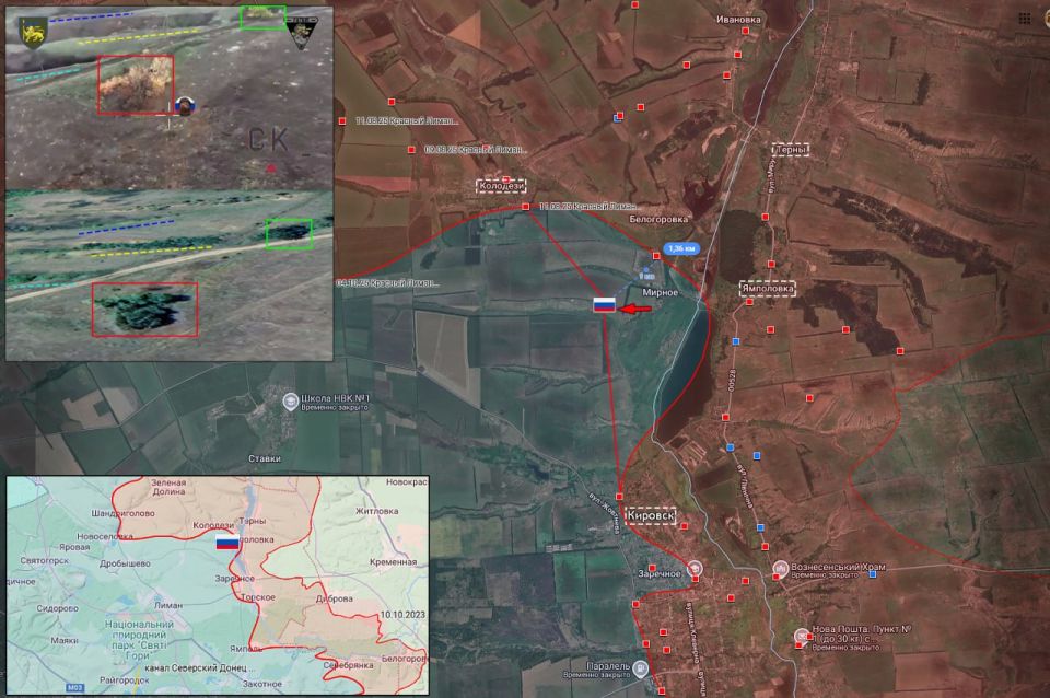 Красный Лиман - Мирное. Позиционные боевые действия в районе Красного Лимана