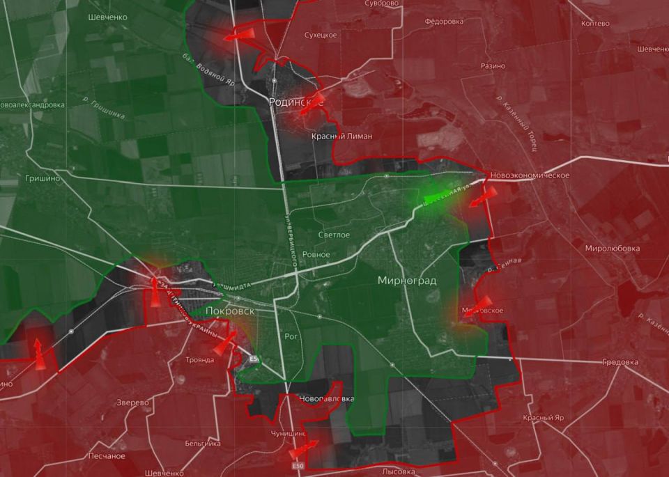 «На Покровском направлении российские войска наступают вдоль ж/д к Гришино