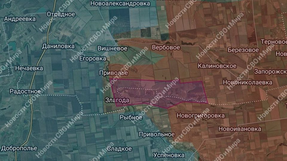 На Гуляйпольском направлении ВС РФ освободили н.п. Злагода, сообщает "Новости СВО и Мира"