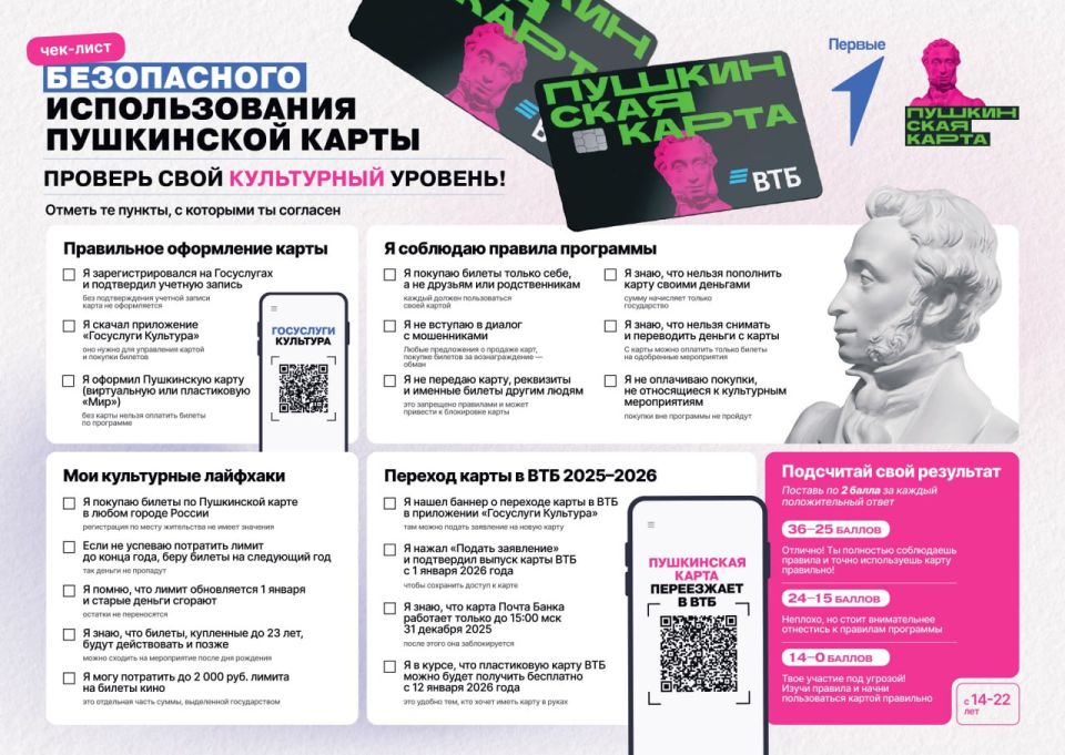 На территории Российской Федерации реализуется Программа «Пушкинская карта»