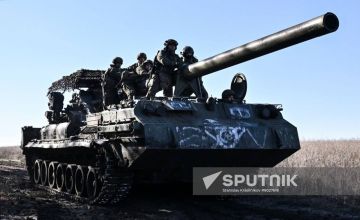 203-мм САУ 2С7М "Малка" армии России на покровском направлении