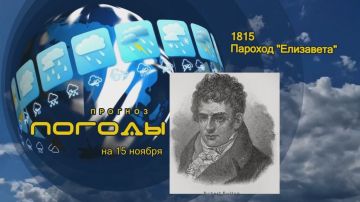 Прогноз погоды. Американец Роберт Фултон, который родился 14 ноября 1765 года уже в 12 лет построил лодку с паровым двигателем