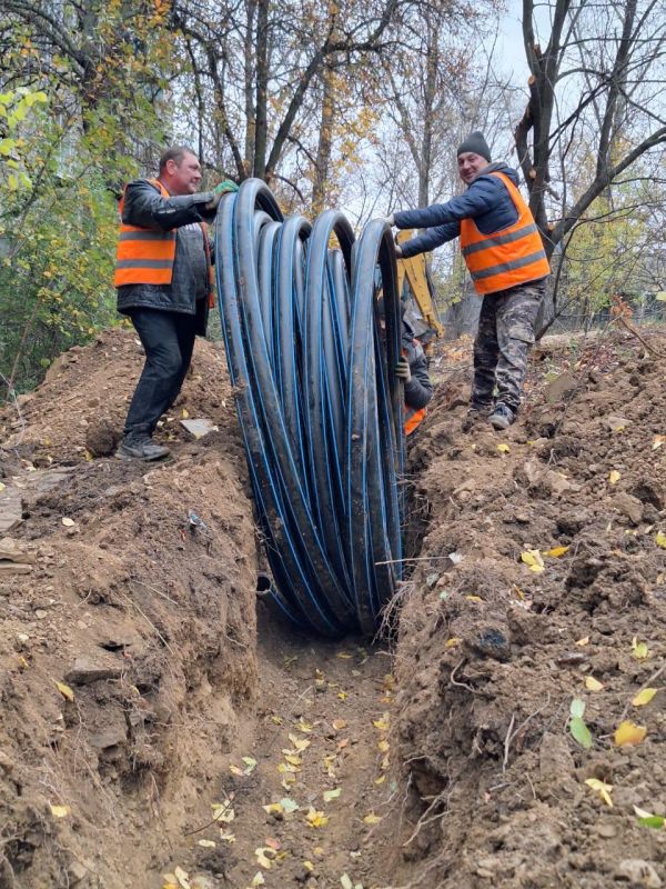 Нижегородские подрядчики продолжают монтаж водопровода к котельной в Харцызске