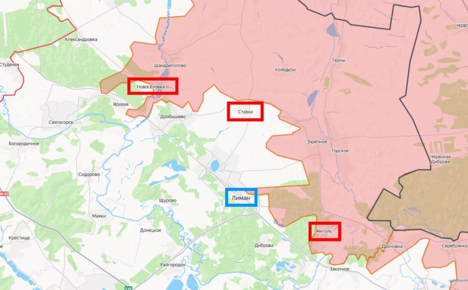 Видео сразу из трех населенных пунктов с Лиманского направления, занятых ВС РФ - Новоселовки, Ставок и Ямполя