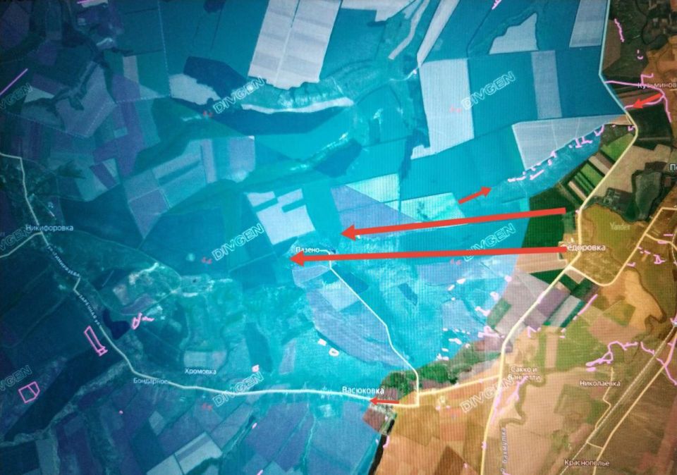 Юрий Котенок: Краматорское направление. Подразделения ГрВ "Юг" южнее Северска продвинулись со стороны Фёдоровки в направлении Никифоровки и выбили противника из Петровского (Пазено)