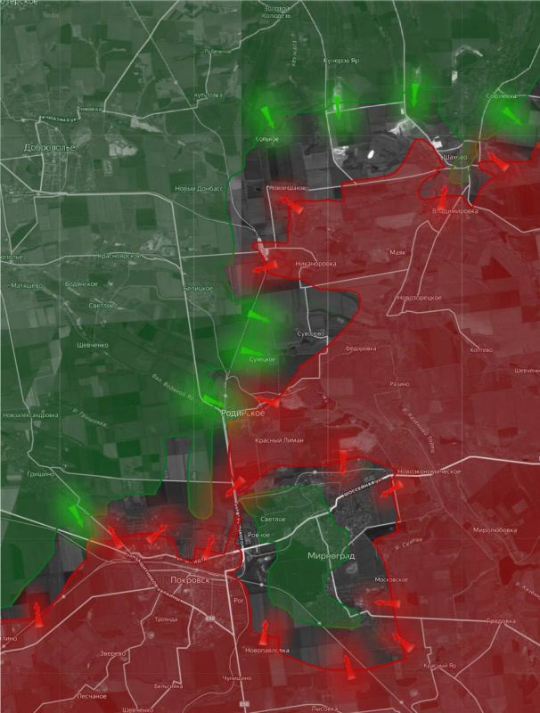 «На Покровском направлении российские войска продвинулись вглубь застройки Мирнограда и завязали бои за шахту «Центральная»