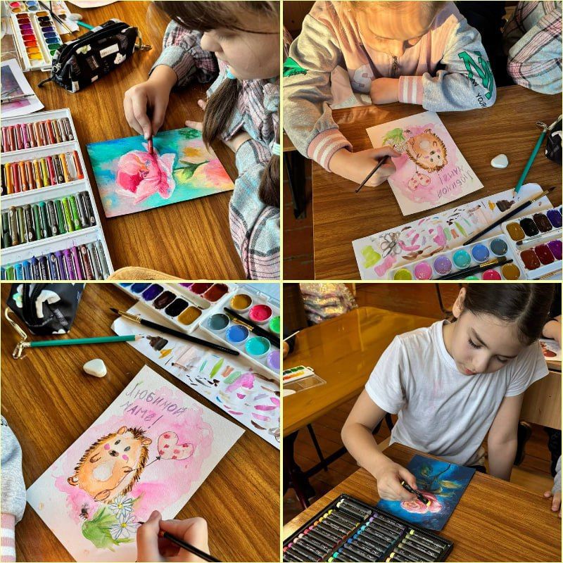 В преддверии Дня матери изостудия «DreamArt» МБУ «Клуб «Прогресс» г.о. Торез» организовала увлекательный мастер-класс по рисованию поздравительных открыток