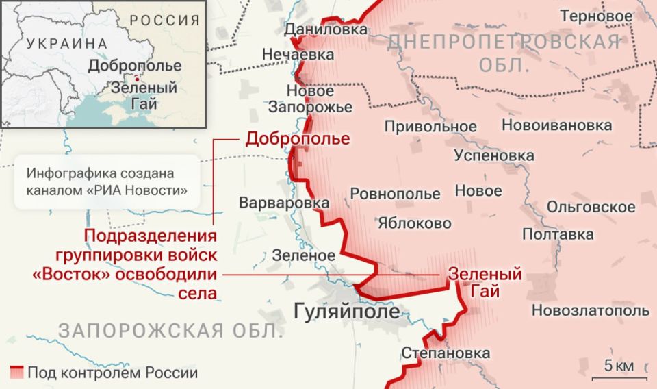 ВС РФ освободили Зеленый Гай и Доброполье в Запорожской области, сообщили в Минобороны