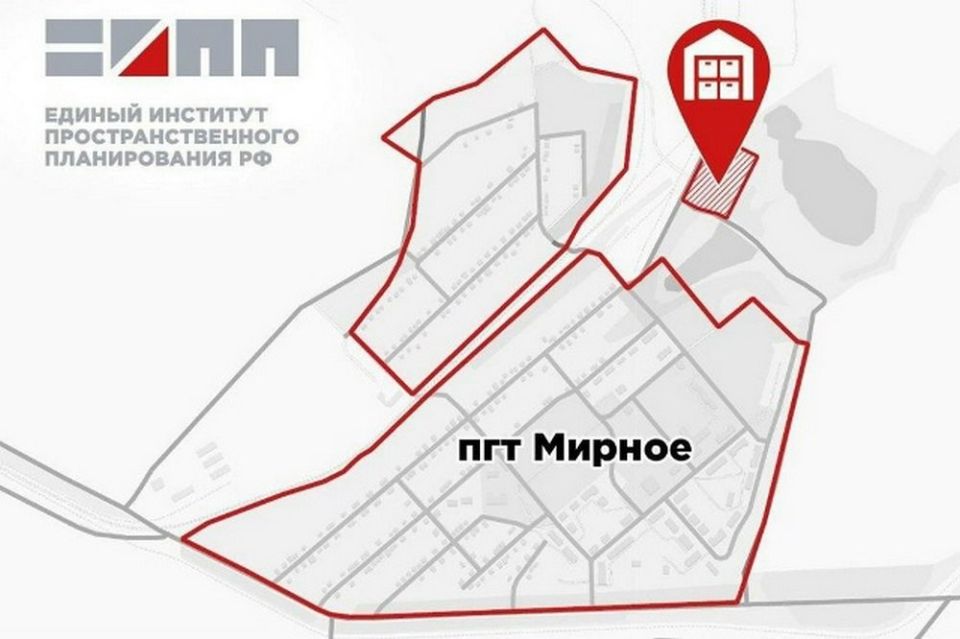 ЕИПП РФ в рамках разработки генплана Тельмановского м. о. предлагает сформировать коммунально-складскую зону возле Каранского карьера на севере от пгт Мирное (за границами населенного пункта)
