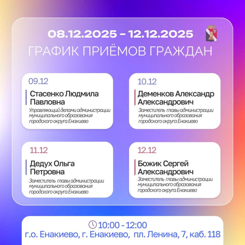 ������ ������� ������� � ������ � ���������� � 08.12.2025 �� 12.12.2025