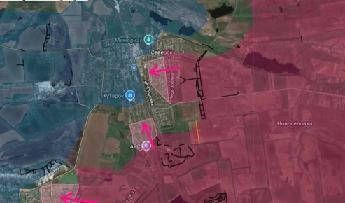 В Северске бойцы 3-й армии продолжают продвигаться вглубь города, оттесняя противника за железную дорогу, сообщает Анатолий Радов