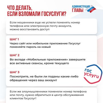 Как действовать, если взломали аккаунт на Госуслугах, рассказали в карточках