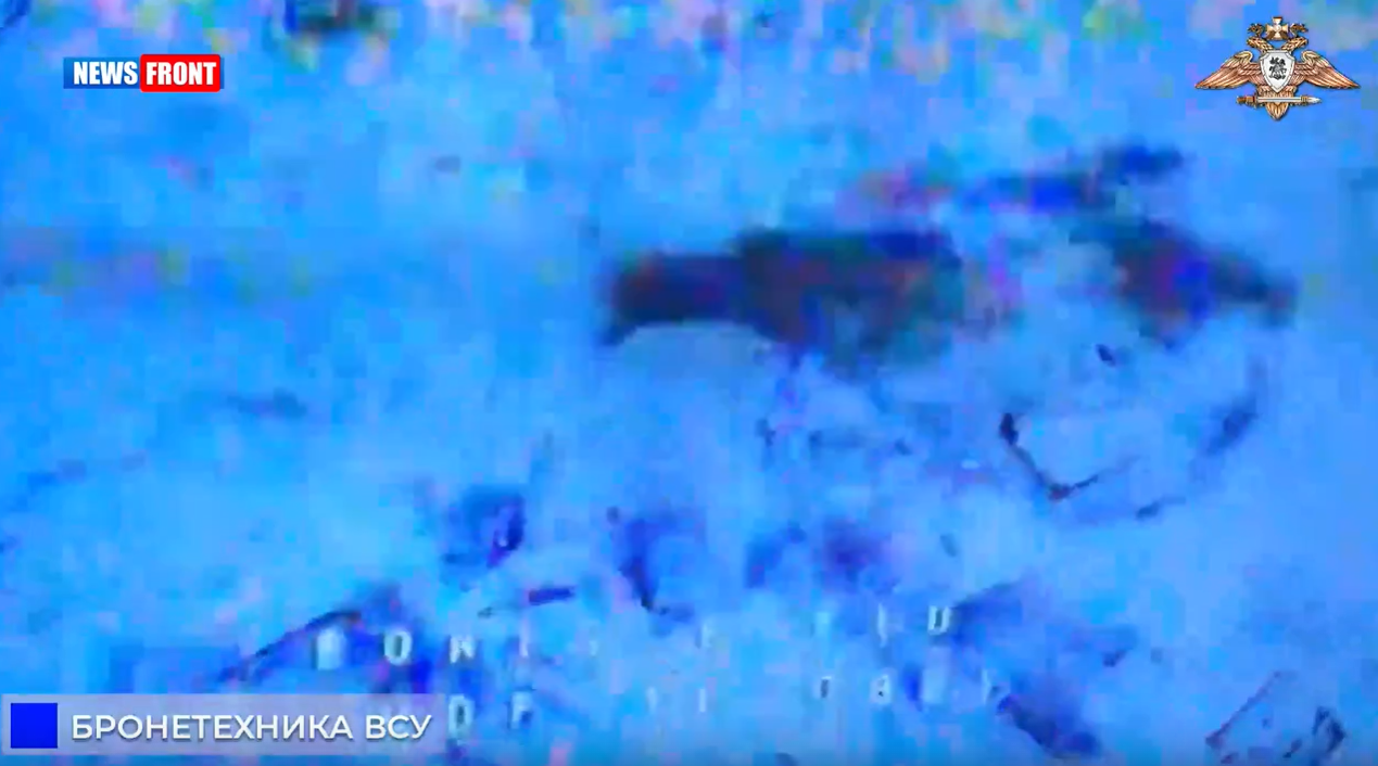 Бронеавтомобиль «Козак» ВСУ подорвался на мине и был добит точными сбросами