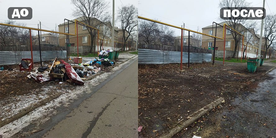 В Кировском продолжается работа по ликвидации очаговых навалов мусора