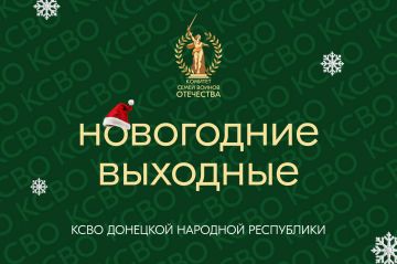 ГРАФИК РАБОТЫ КСВО ДНР. Дорогие друзья! Наступают новогодние праздники и наша команда уходит на выходные