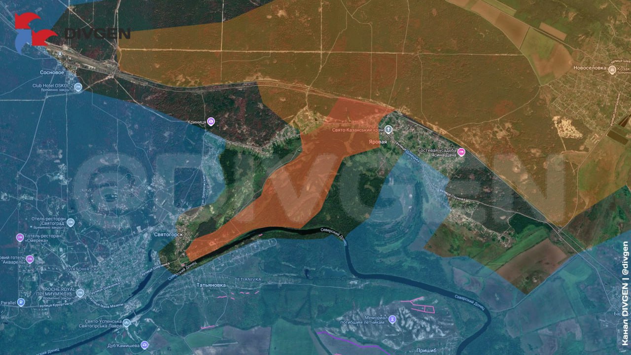 Передовые группы ВС РФ вышли к восточной окраине Святогорска на Оскольском направлении, — Divgen