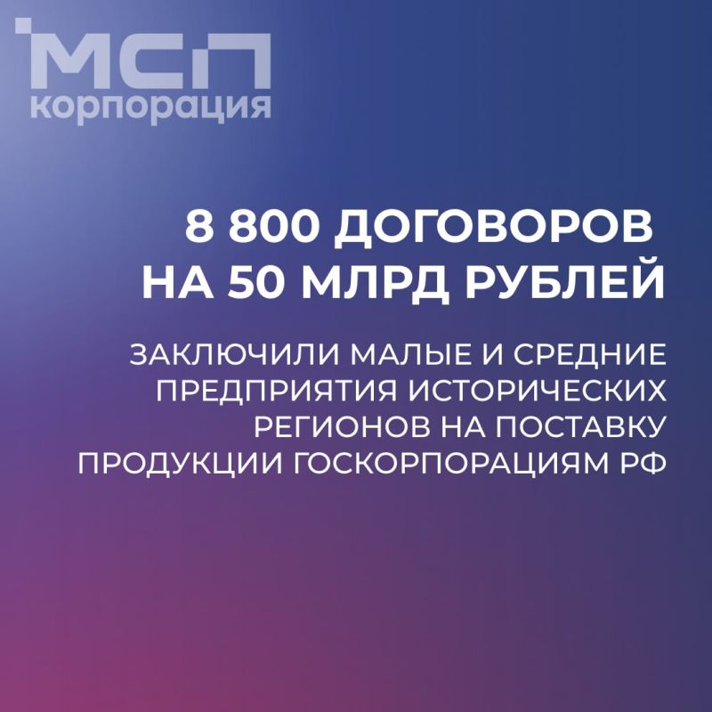 МСП исторических регионов заключили почти 9 тыс